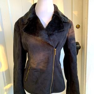 Chaps Ralph Lauren black vegan suede jacket size L